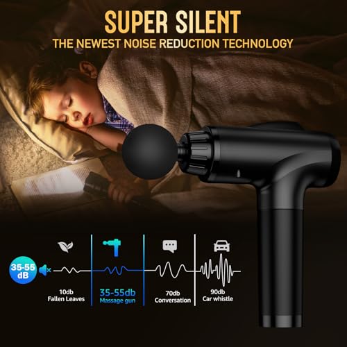 OLsky Massage Gun Deep Tissue 30 Speeds 9 Attachments Handheld (Black) | Electric Muscle Massager, High-intensity Percussion, Massage Device for Pain Relief, Quiet and Powerful, Ideal for Recovery - color: Black