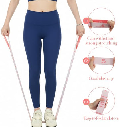 12 Loop Stretching Strap, Yoga Straps for Stretching, Dance Stretch Band Elastic Stretching Equipment for Flexibility & Fitness