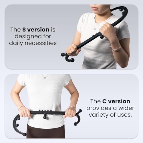 LiBa Trigger Point Massage Tool 11-Node, Collapsible S/C Curve - color: Detachable Black