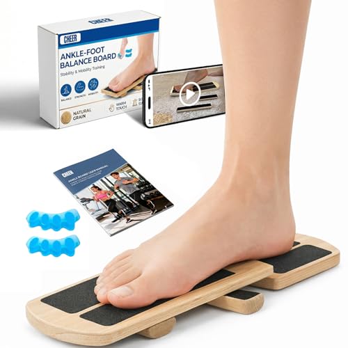 Ankle Balance Board Foot Strengthener - Single Leg Stability Trainer for Physical Therapy Exercise, Mobility Training and Sports Recovery with Toe Separators and Carry Bag