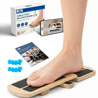 Ankle Balance Board Foot Strengthener - Single Leg Stability Trainer for Physical Therapy Exercise, Mobility Training and Sports Recovery with Toe Separators and Carry Bag