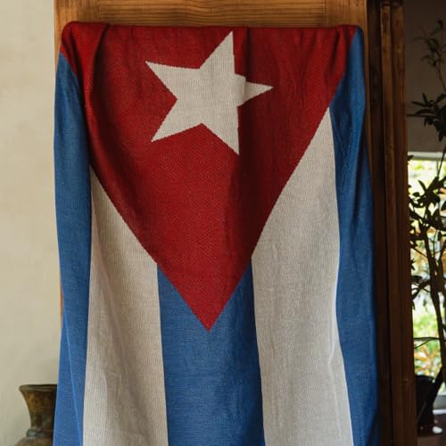 Cuba Flag Woven Throw Blanket – Woven Not Printed – 50x70 Cuban Blanket for Couch, Bed or Wall – Made for Cubans Living Abroad - color: Cuba