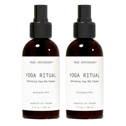 Muse Apothecary Yoga Ritual - Aromatic and Refreshing Yoga Mat Cleaner, 4 oz, Infused with Essential Oils - Eucalyptus Mint, 2 Pack - size: 4 Fl Oz (Pack of 2)