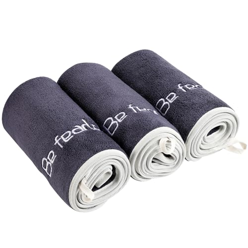 Microfiber Gym Towels for Men Women Workout - 14"x29" - Set of 3 - color: Grey