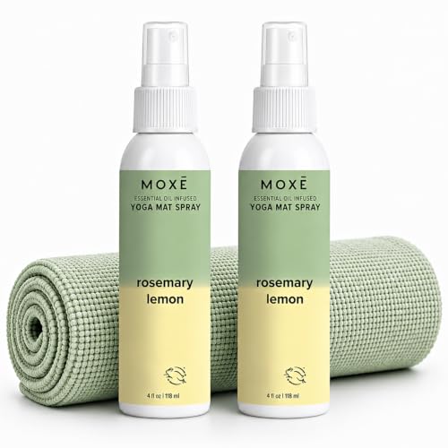 MOXE Yoga Mat Cleaner Spray, Rosemary & Lemon Essential Oil, 4oz, 2 PK - size: 4 Fl Oz (Pack of 2)