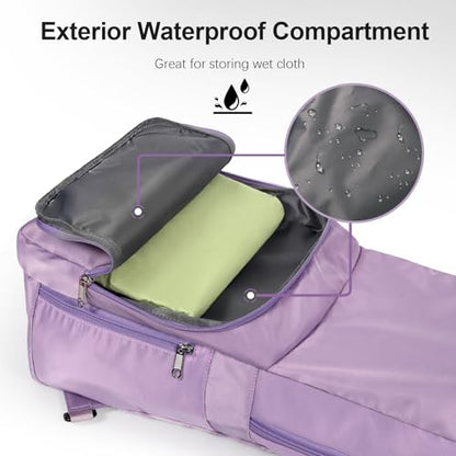 Yoga Mat Bag Carrier with Mesh & Zipper Pockets - color: Purple