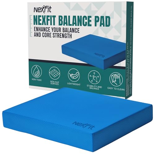High-Density Balance Pad - Durable TPE Foam Balance Pad Physical Therapy, Foam Exercise Pad with Non-Slip Surface, Lightweight for Home & Gym Workouts, Core Strength & Balance Enhancement - color: Blue, size: Large(15.5" x 12.5")