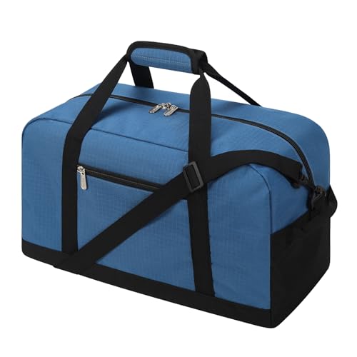 Apenze Small Gym Bag 18 inch Carry On Duffel Bag for Weekender Travel - Blue - color: Blue, size: 18inch