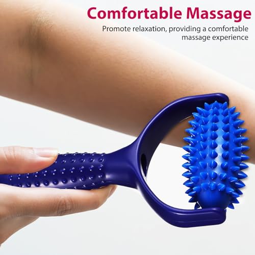 TEHAUX Handheld Back Massager Stick Lightweight Abs PVC Massage Roller for Neck Leg and Body Relief Suitable for Yoga Enthusiasts and Sedentary Individuals