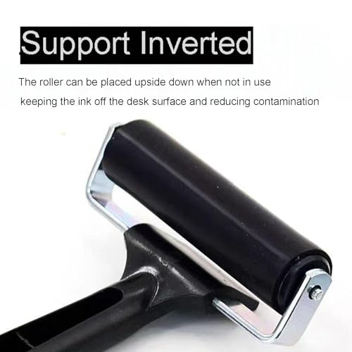 3-Pack Hard Rubber Brayer Rollers, 1.4/2.4/4 Inch for Printmaking, Ink Stamping, Gluing, Wallpaper, Anti-Skid Tape Application - Art Craft & Construction Tools
