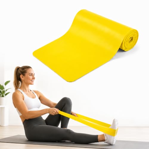 Resistance Band Portable Elastic Fitness Stretch Band for Yoga, Pilates, Home Strength Training and Athletic Tension Exercises - color: Yellow