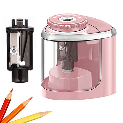 Aogwat Pencil Sharpener Electric Pencil Sharpener for Kids, Blade to Fast Sharpen, Suitable for No.2/School/Classroom/Office/Home (Pink) - color: Pink