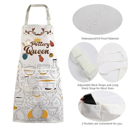 MBMSO Ceramic Artist Apron with Pockets Pottery Queen Apron Ceramic Pottery Apron Pottery Artist Gift for Pottery Lover Apron
