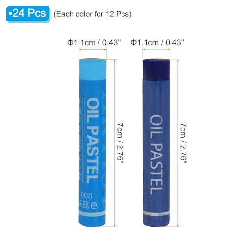 PATIKIL Sky Blue, Dark Blue Oil Pastels, 24Pcs Soft Oil Crayons Creamy Pastels Stick Art Supplies for Art Painting Drawing Blending Graffiti for Artists Beginners