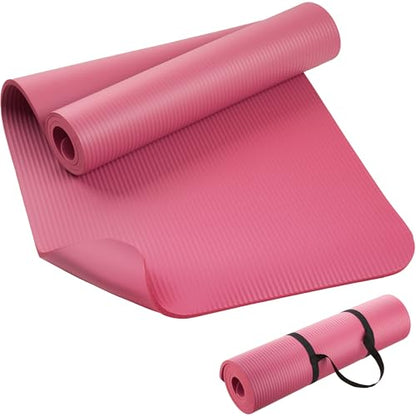 KEEP Extra Thick NBR Yoga Mat - color: pink, size: 72”x24”x10mm