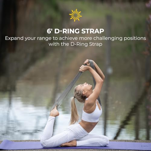 6 Piece Restorative Yoga Kit | Includes 1 Yoga Bolster (24"x12"x6"), 2 Blocks (4"x6"x 9"), 1 6ft D-Ring Strap, 1 Mexican Blanket, 1 Unscented Eye Pillow - color: Cool Gray