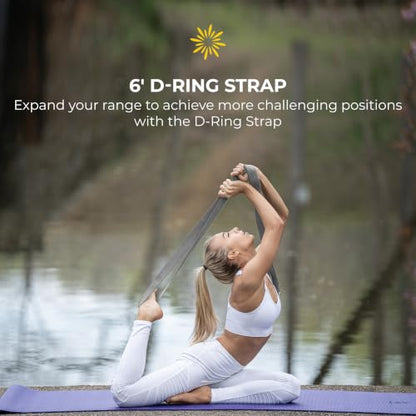 6 Piece Restorative Yoga Kit | Includes 1 Yoga Bolster (24"x12"x6"), 2 Blocks (4"x6"x 9"), 1 6ft D-Ring Strap, 1 Mexican Blanket, 1 Unscented Eye Pillow - color: Cool Gray