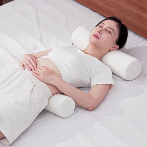2 Pack Round Massage Table Bolster Pillow Pad, Bolster Pillow, Round Pillows, Suitable for Earthlite Massage Table (White, 5.9''x19.6'') - color: White, size: 5.9''x19.6''