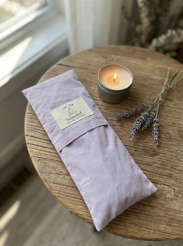 Weighted Lavender Eye Pillow for Sleep & Relaxation – Organic Cotton Eye Pillow with Natural Lavender, Aromatherapy Eye Pillow for Yoga, Meditation, Stress Relief & Travel