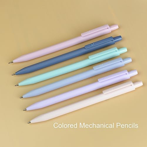 Pastel Aesthetic Mechanical Pencil Set 6 Pack with Eraesers 0.7mm | Complete Set with Break-Resistant Leads, 0.5mm 0.7mm & Combo available