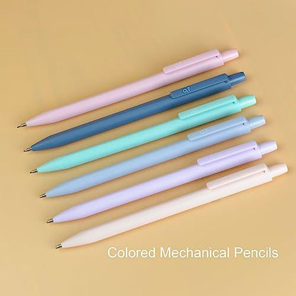 Pastel Aesthetic Mechanical Pencil Set 6 Pack with Eraesers 0.7mm | Complete Set with Break-Resistant Leads, 0.5mm 0.7mm & Combo available