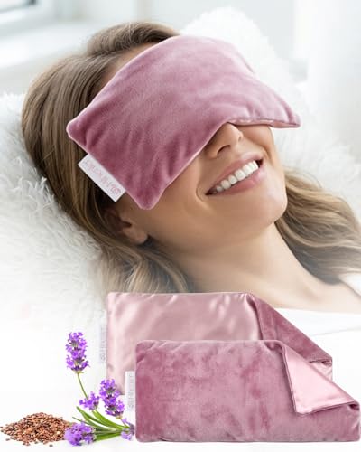 Hihealer Weighted Eye Mask for Sleeping, Lavender Eye Pillow for Spa Yoga - color: Dusty Rose