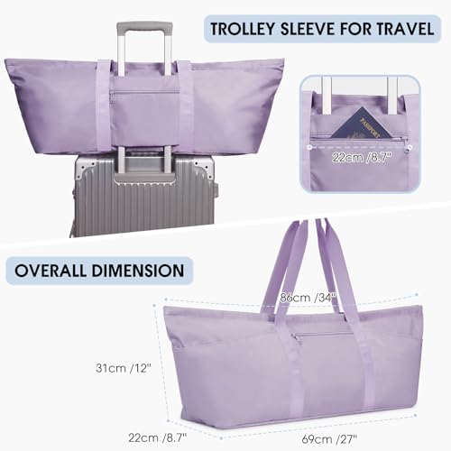 sportsnew Large Yoga Mat Bag Trolley Sleeve Gym Carrier Shoe Bag Wet Pocket | water-resistant fabric, large capacity,wide full-zip opening,separate shoe bag,2 yoga mat holder straps,multi-pocket storage - color: Purple