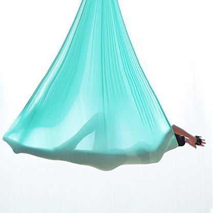 F.Life Aerial Silk Yoga Hammock & Swing for yoga Inversion,Strength training,starter hardware kit - color: turquoise