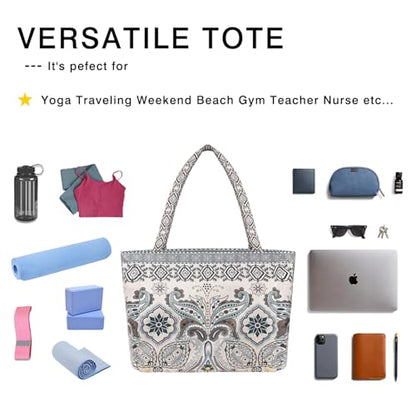 Yoga Mat Bag Yoga Bags and Carriers Fits All Your Stuff Yoga Tote Bag with Zipper Pocket Yoga Mat Carrier Pilates Bag Take in Out Mat Easily - color: Indian Floral