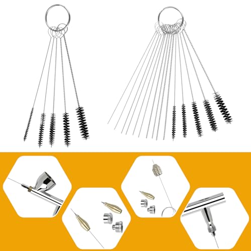 22Pcs Airbrush Cleaner for Spray Paint, Airbrush Cleaning Kit Accessories with 10Pcs Cleaning Brushes Straw Cleaner Brushes, 10Pcs Cleanings Needles, 2Pcs Pointed Pick Needle