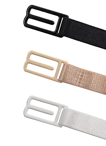 Women's Bra Strap Clips Holder Non-slip Adjustable Elastic - color: Beige, White, Black