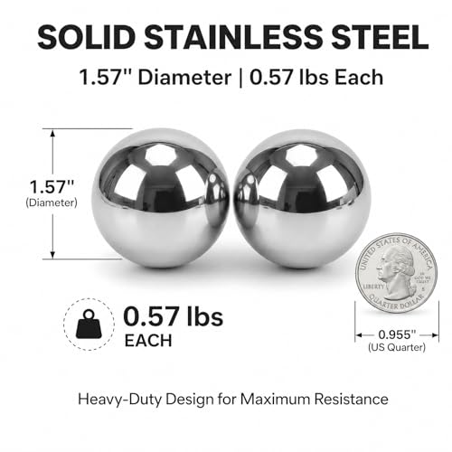 Baoding Balls 1.1 lbs Solid Metal Chinese Meditation Ball for Hand Therapy