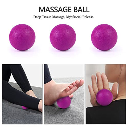 5 in 1 Foam Roller Set High Density Patented Foam Roller for Exercise - color: Rose Red