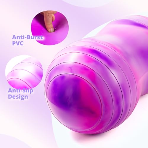 18''/20'' Peanut Ball for Kids & Adults, Anti-Burst Exercise Ball - color: Purple-pink, size: 18''(45cm*90cm)