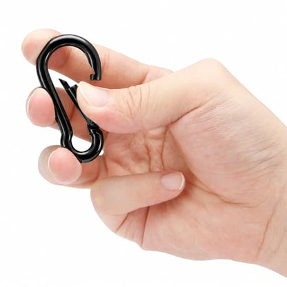 sprookber Stainless Steel Spring Snap Hook Carabiner - 304 Stainless Steel Caribeener Clips, Set of 6 - color: Black, size: 2.25 Inch