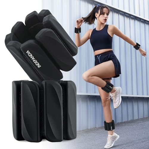 Ankle Wrist Weights for Women 2lbs/4lbs Pairs Adjustable Silicone Weights - color: Black, size: 2 lbs Pair (1 lb Each)