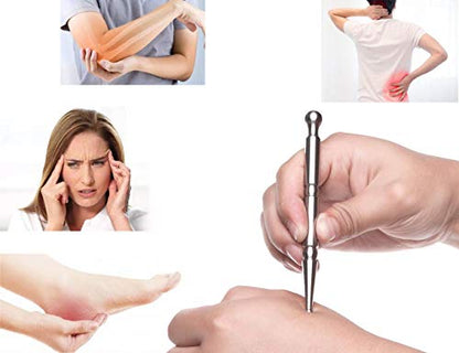 FeelFree Sport Manual Acupuncture Pen, Acupressure Pen & Fascia Stick | Stainless steel massage tool with dual heads for trigger points