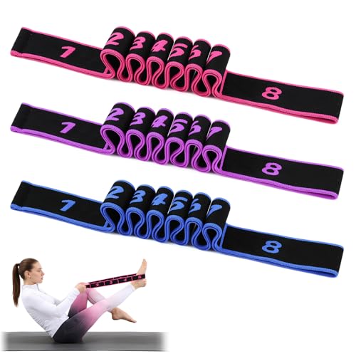 3PCS Fitness Resistance Bands with Handles,Resistance Bands with Handles, Fitness Resistance Band for Stretching and Yoga,Fashion Puller Exercise,Adjustable Bands for Full Body Stretching Shaping - color: B