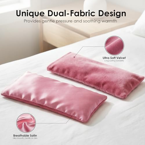 Weighted Eye Pillow for Yoga, Moist Heat Mask for Dry Eyes(Pink x2) - color: Eye Mask01-2 Pack Pink