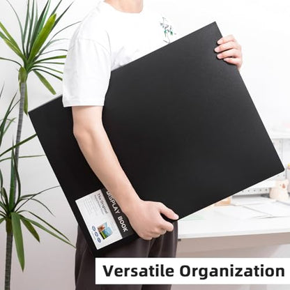 Large 18"x24" Art Portfolio Heavy Duty Binder with Plastic Sleeves, Portfolio Folder with 30 Clear Sheet Protectors, Display 60 Pages, Poster Binder， (large（18x24）) - size: large（18x24in）
