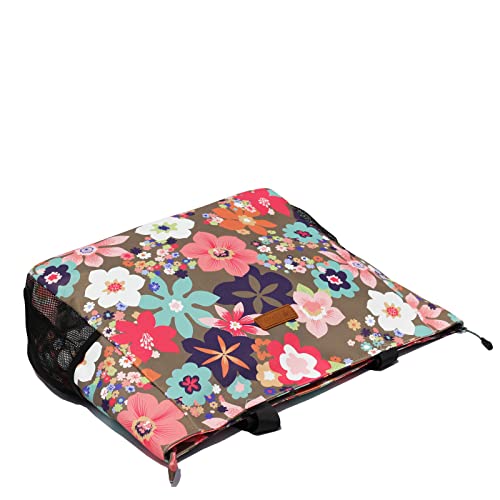 ESVAN LARGE BEACH BAG Water Resistant Lightweight 20 inch Women Oversize Tote Bag for Gym Beach Travel Pool Yoga Nurse - color: Flower