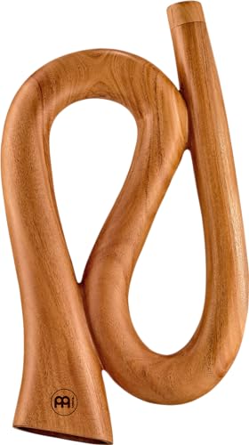 S-shaped Professional Didgeridoo for Meditation, Sound Healing Therapy, Yoga and Circular Breathing — NOT MADE IN CHINA — Mahogany Wood, 2-YEAR WARRANTY - style: S-shape, note D