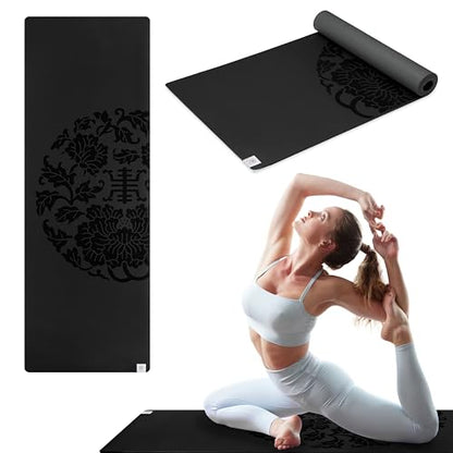 Gaiam Dry-Grip Yoga Mat, Non-Slip, Hot Yoga - color: Black (Standard)