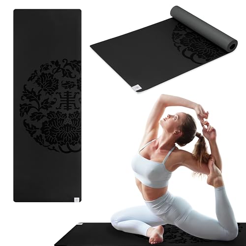 Gaiam Dry-Grip Yoga Mat, Non-Slip, Hot Yoga - color: Black (Standard)