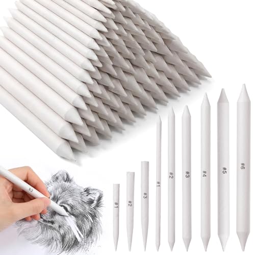 moheaaei 180 PCS Blending Stumps and Tortillions Blending Sticks, 9 Sizes Blender Pencil Set for Drawing, Sketching, Shading, Art Blenders, Paper Blend Stumps for Charcoal, Pastel, Colored Pencil