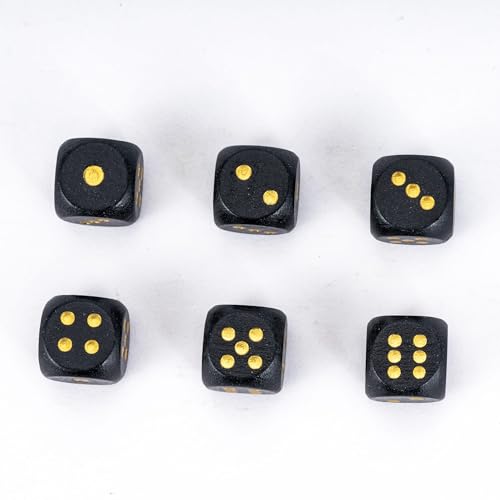 Wooden D6 Dice Set 10PCS 16mm 6 Sided Dice for DND RPG Board Games - color: D6-black G