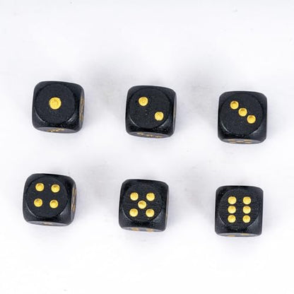 Wooden D6 Dice Set 10PCS 16mm 6 Sided Dice for DND RPG Board Games - color: D6-black G