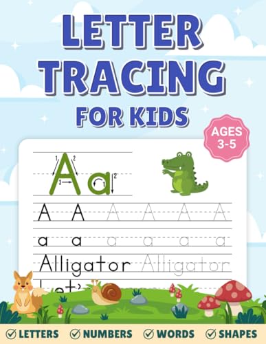 Letter Tracing for Kids ages 3-5: Trace Letters A–Z and Numbers 0–10 for Preschool and Kindergarten Handwriting Practice
