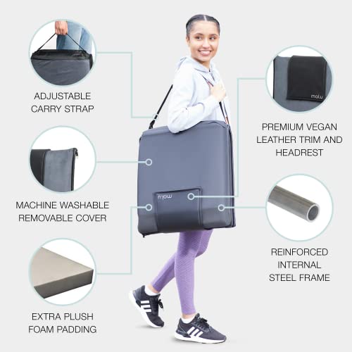 malu Floor Chair Padded w/Back Support - Japanese Chair Meditation Cushion | Comfortable Folding Backrest, Removable Easy Wash Cover (Chair, Extra Large, Black) - color: Black
