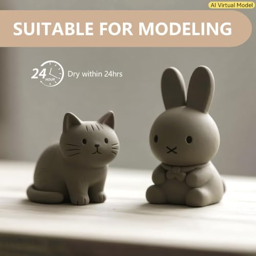 VIBRATITE 10LB Air Dry Clay, Gray Modeling Clay for Pottery & Sculpting | Easy to Shape for Hand Building, Wheel Throwing, DIY Crafts, Classroom Art Projects, Ideal for Beginners & Artists - color: Gray